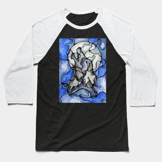 Wolf Baseball T-Shirt by AlstonArt